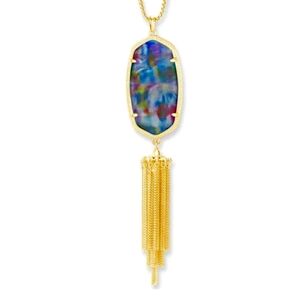 Kendra Scott Rayne Teal tie dye illusion necklace